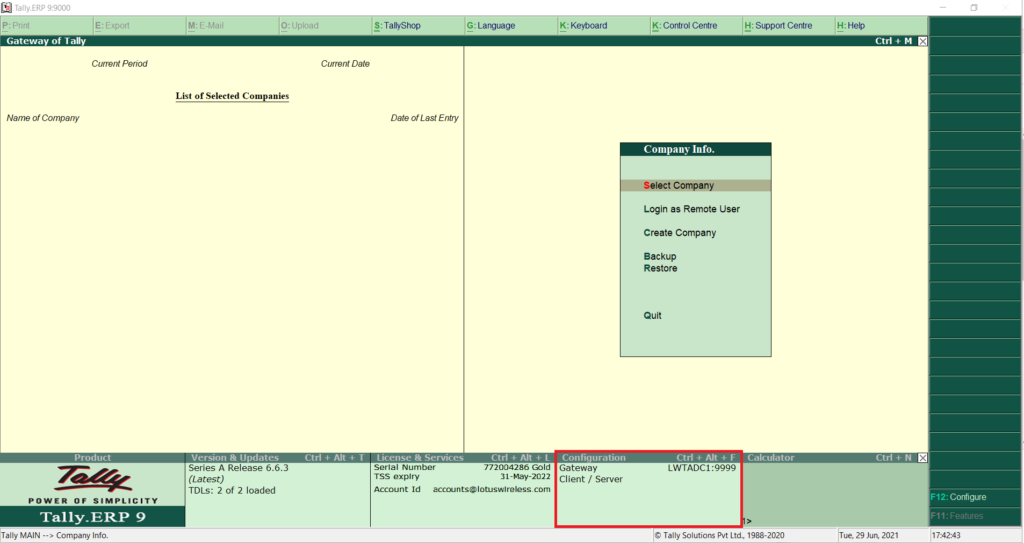 How to sync Tally ERP 9 data with TallyGraphs 1 Configuration-box